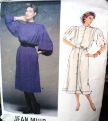 1499 JEAN MUIR LOOSE A-LINE COLLAR YOKE BUTTON DRESS PATTERN 12